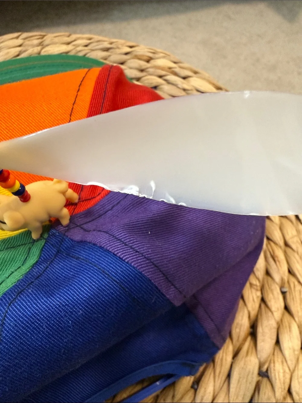 FAO Schwarz Rainbow Propeller Cap - Red Orange Yellow Green Blue Purple. Child